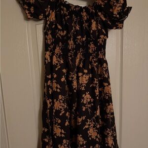SHEIN Black and Tan Floral Maxi Dress
